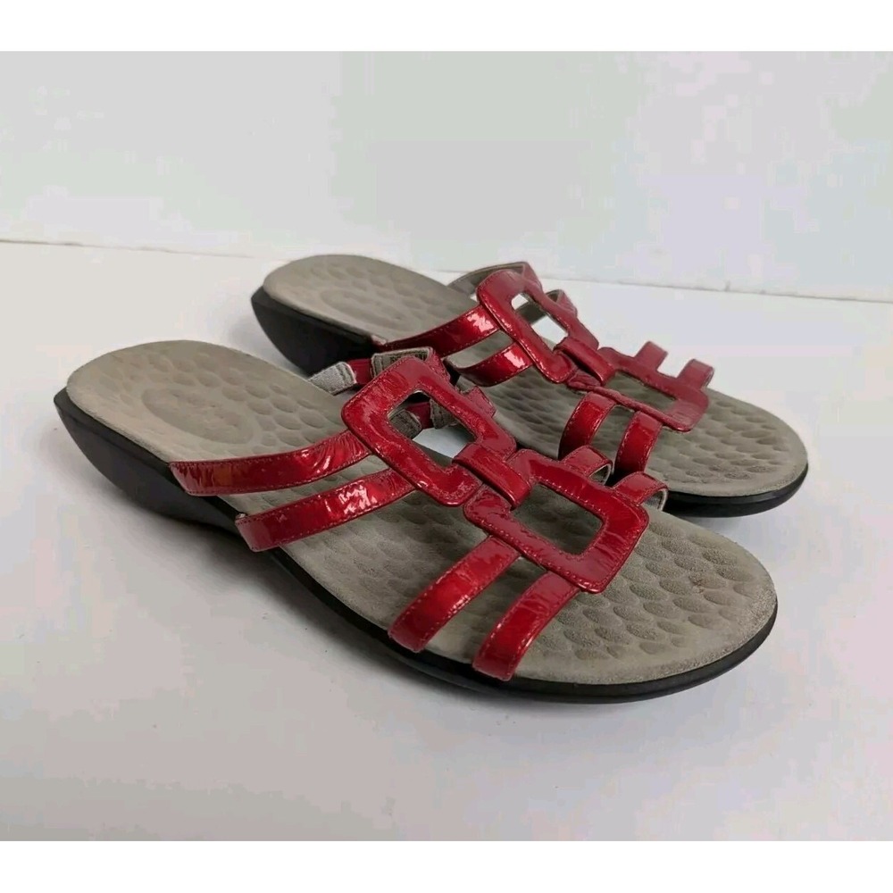 Privo by Clarks Women's Size 8.5 M Red Patent Leather Slide Sandals